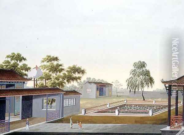 Walled Garden, c.1820-40 Oil Painting - Anonymous Artist