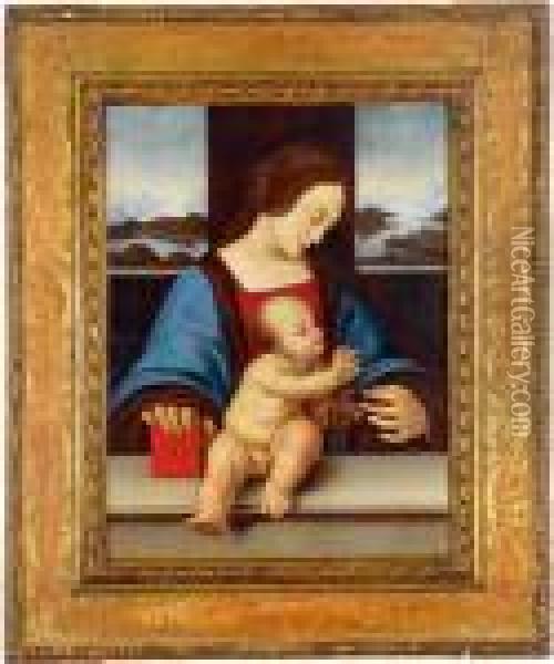 La Madonna Con Il Bambino Oil Painting - Leonardo Da Vinci