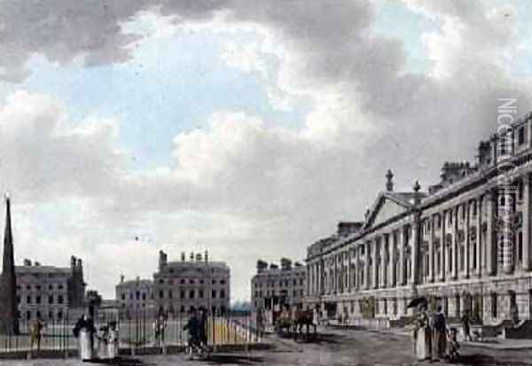Queens Square Bath 1784 Oil Painting - Thomas Malton, Jnr.