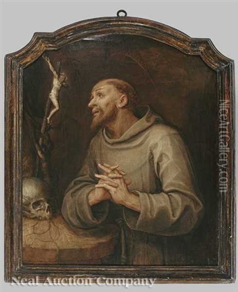 St. Anthony Of Padua Oil Painting - Abraham Van Dyck