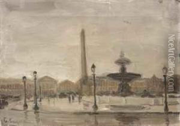 Place De La Concorde Oil Painting - Charles, Charley Sayers