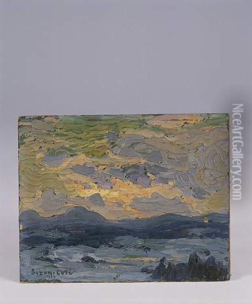 Coucher Du Soleil, Canada Oil Painting - Marc-Aurele Foy De Suzor-Cote