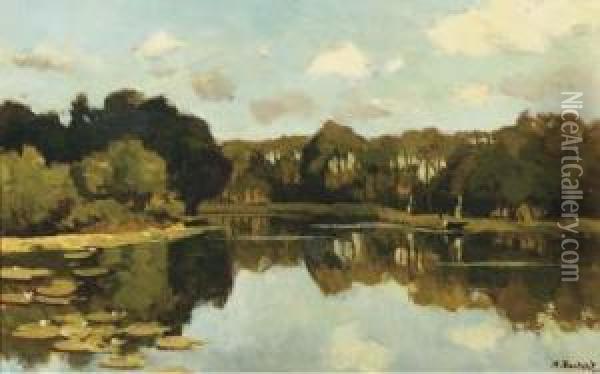 A View On The River Vecht Oil Painting - Nicolaas Bastert
