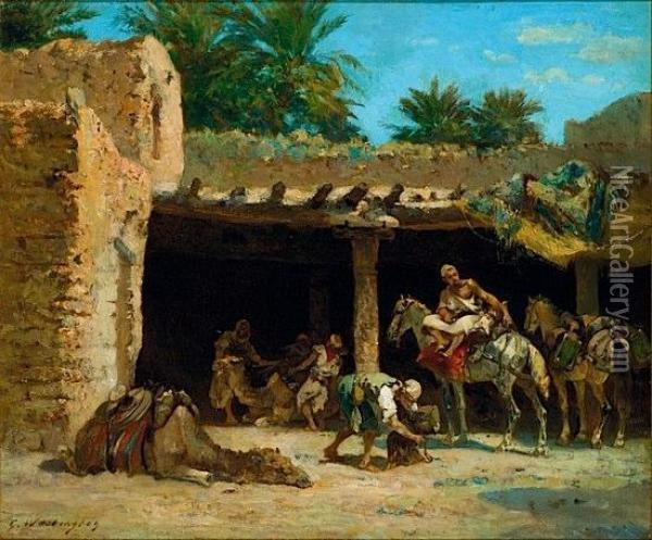 La Halte, Le Marechal-ferrand Oil Painting - Georges Washington