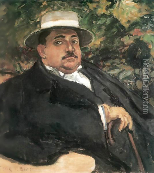 Portrait of Tibor Wlassics 1911 Oil Painting - Istvan Csok