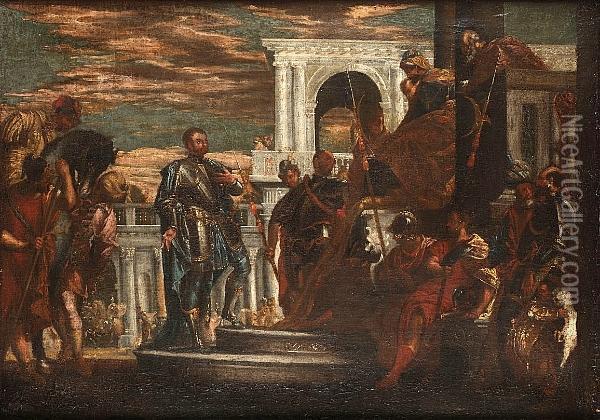 Saint Sebastian Before Diocletian Oil Painting - Paolo Veronese (Caliari)