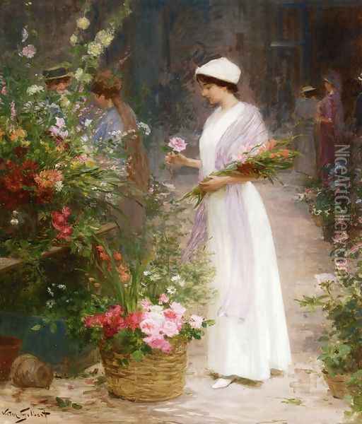 Picking Flowers Oil Painting - Victor-Gabriel Gilbert