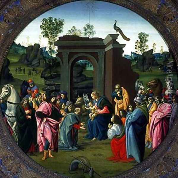 The Adoration of the Magi c. 1490 Oil Painting - Bartolomeo Di Giovanni