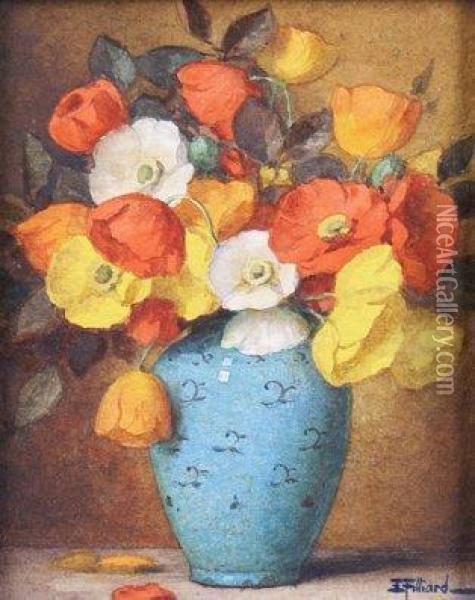 Vase D'anemones Oil Painting - Ernest Filliard