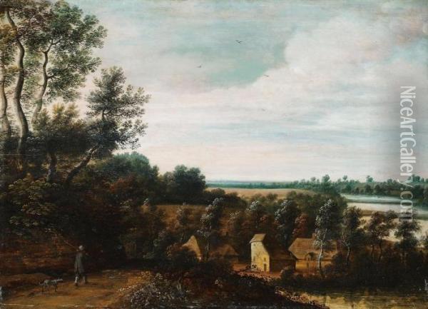 Abendlandschaft Mit Heimkehrendem Bauern Oil Painting - Jan Wildens