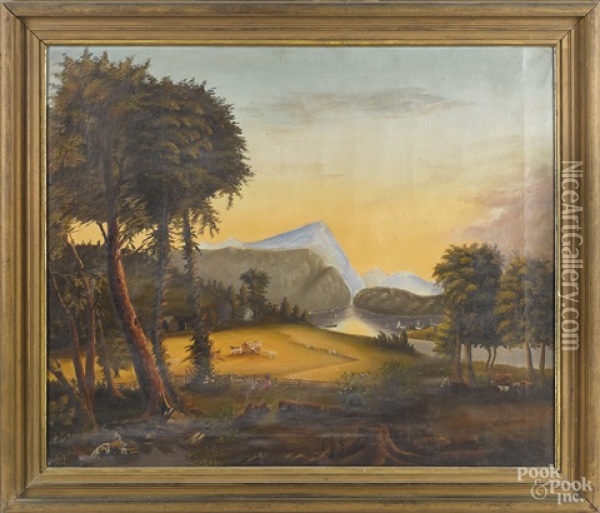 Hudson River View Oil Painting - Charles Henry Miller