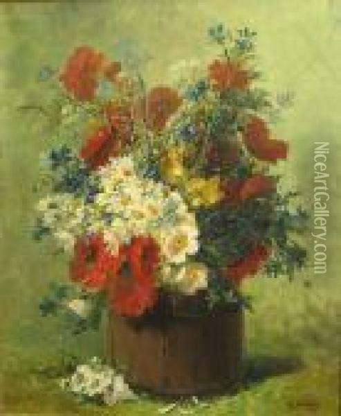 A Bouquet Of Wildflowers Oil Painting - Eugene Henri Cauchois