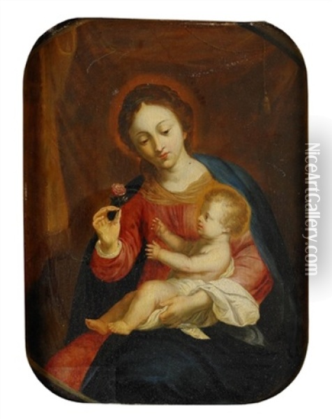 Madonnan Och Barnet Oil Painting - Nicolas Pierre Loir