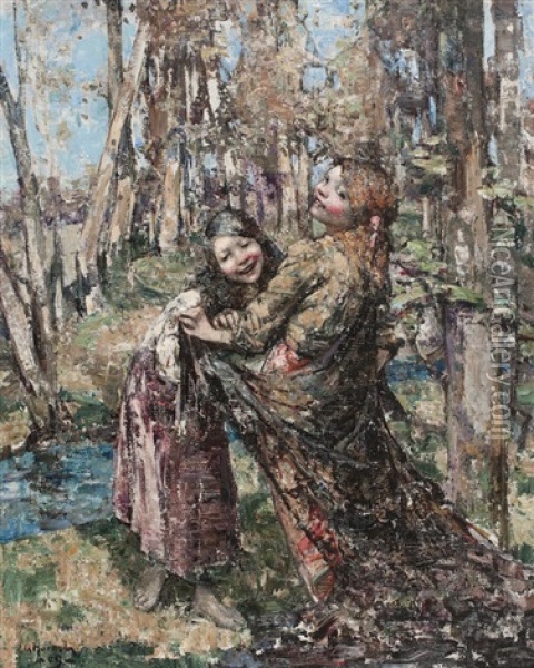 The Shawl Oil Painting - Edward Atkinson Hornel