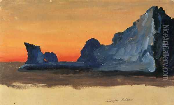 Icebergs at Midnight, Labrador Oil Painting - Frederic Edwin Church