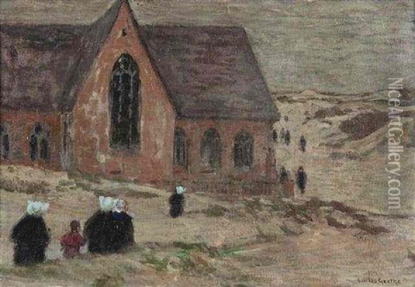 Kirche In Der Dune Oil Painting - Carlos Grethe