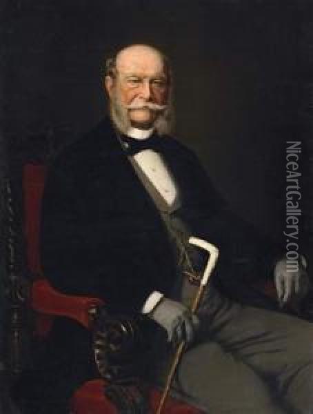 Portrait Emperor Wilhelm I Oil Painting - Anton Alexander von Werner