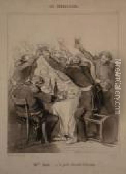 Les Banqueteurs Oil Painting - Honore Daumier