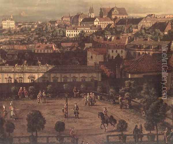 View of Warsaw from the Royal Palace (detail) 2 Oil Painting - Bernardo Bellotto