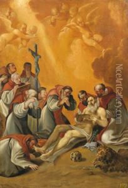 Transito Di San Girolamo Oil Painting - Lodovico Carracci