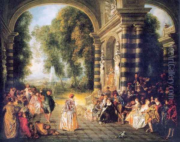 The Pleasures of the Ball 1717 Oil Painting - Jean-Antoine Watteau