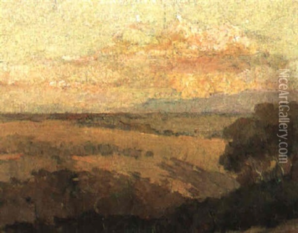 Templestowe Landscape Oil Painting - Thomas William Roberts