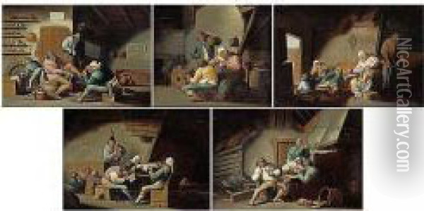 The Five Senses Oil Painting - Adriaen van Utrecht