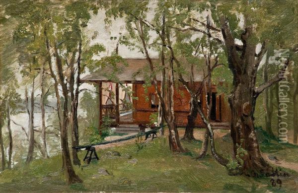 The Summer House Of Alexandrafrosterus-saltin Oil Painting - Alexandra Frostrerus