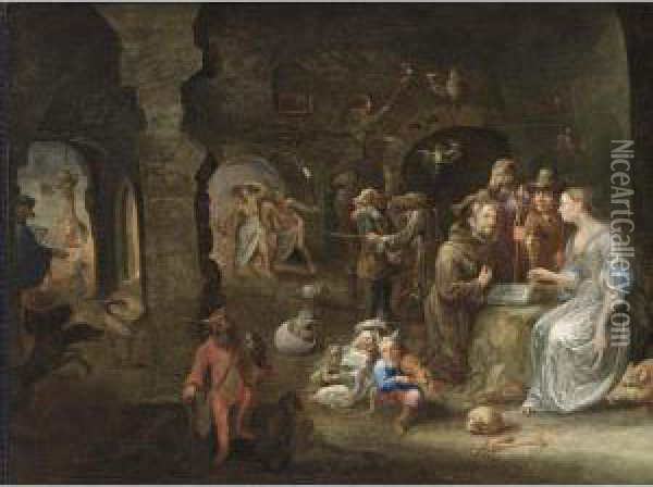 The Temptation Of St. Anthony Oil Painting - Joos van Craesbeeck
