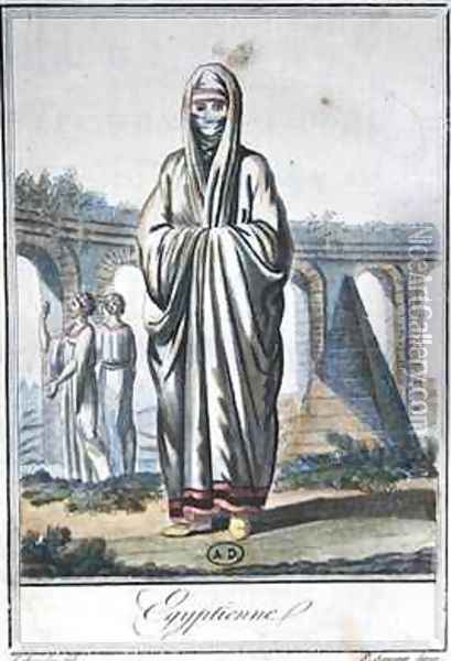 Egyptian woman wearing the chador Oil Painting - Jacques Grasset de Saint-Sauveur