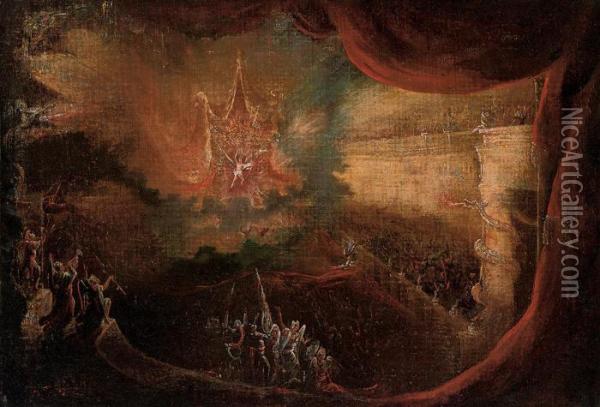 Satan Entering His Kingdom Oil Painting - John Martin