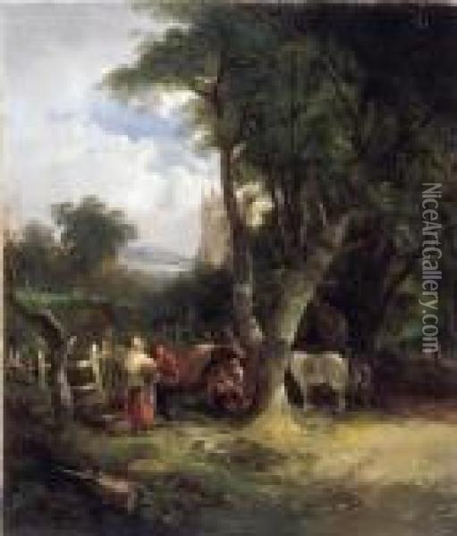 The Gypsy Encampment Oil Painting - Snr William Shayer