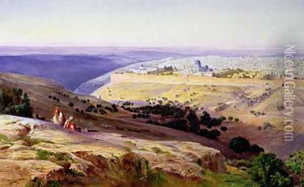 Jerusalem from the Mount of Olives 2 Oil Painting - Edward Lear