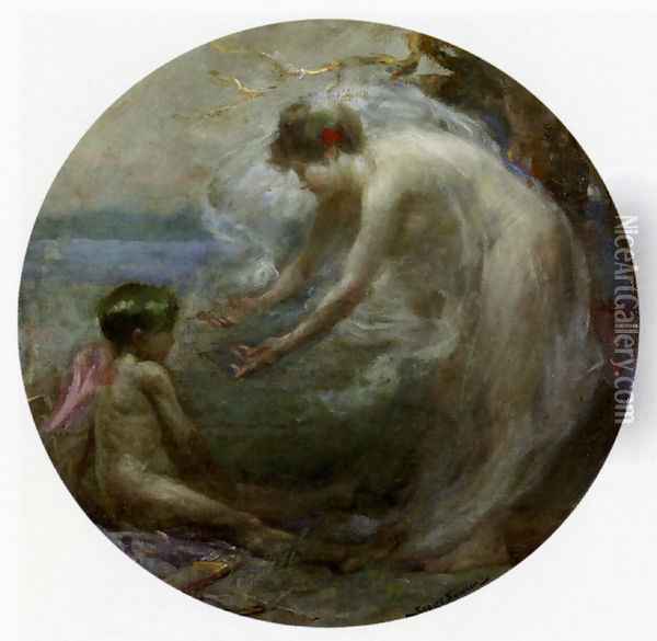 Venus And Cupid Oil Painting - Robert Fowler