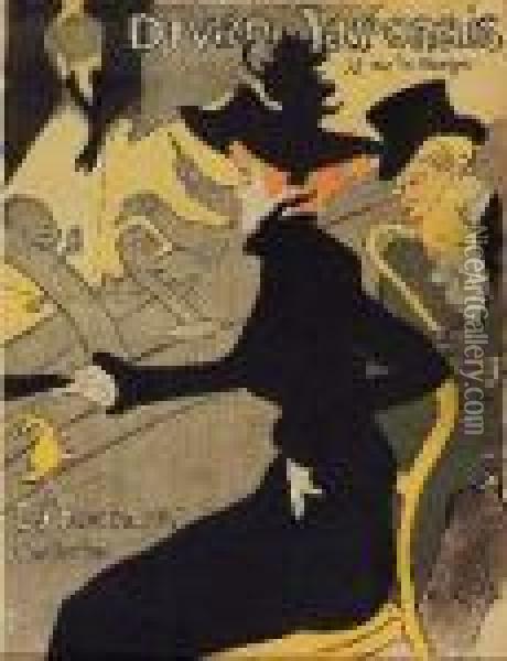Divan Japonais (d. 341; A. 11; Adr. 8; W. P11) Oil Painting - Henri De Toulouse-Lautrec