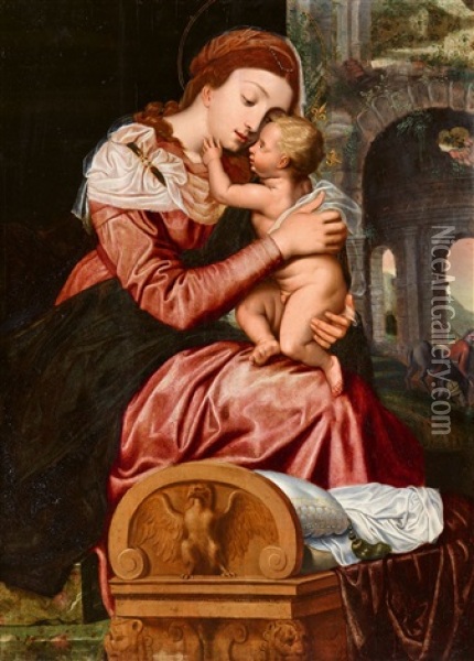 The Virgin And Child Oil Painting - Adam van Noort the Elder
