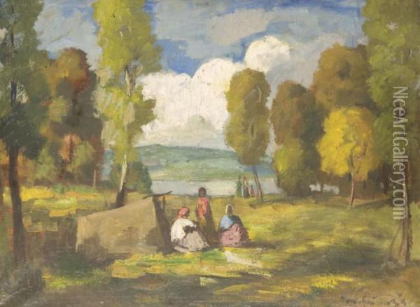 Pihenok Oil Painting - Bela Ivanyi Grunwald