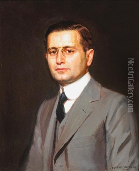 A Portrait Of Charles W. Nichols Oil Painting - Joseph Kleitsch
