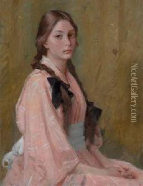 Mona, Daughter Of Mrs. R. Oil Painting - William Merritt Chase