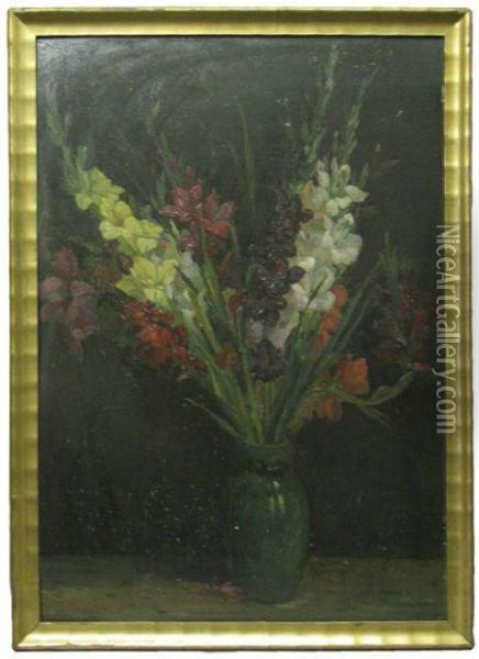 Gladiolen In Einem Krug Oil Painting - Amandus Faure