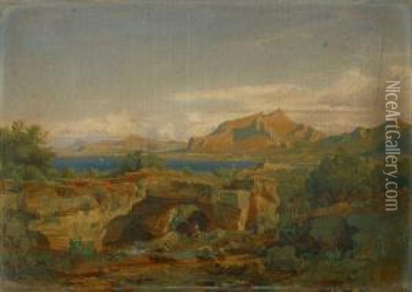 Sudliche Landschaft Oil Painting - Eduard Wilhelm Pose