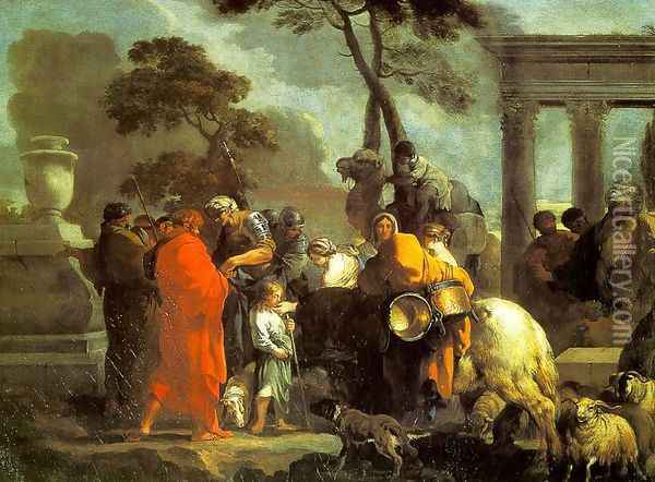 The Selling of Joseph into Slavery 1637 Oil Painting - Sebastien Bourdon