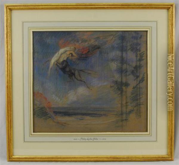 Study For Flight Of The Night Oil Painting - Philip Leslie Hale