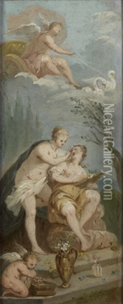 La Toilette De Venus (pair) Oil Painting - Etienne Jeaurat