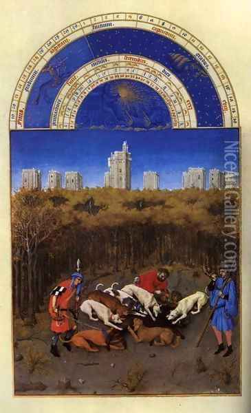 Les tres riches heures du Duc de Berry Decembre (December) Oil Painting - Harry J. Pearson
