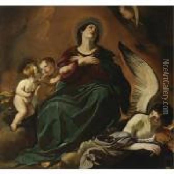The Assumption Of The Virgin Oil Painting - Guercino