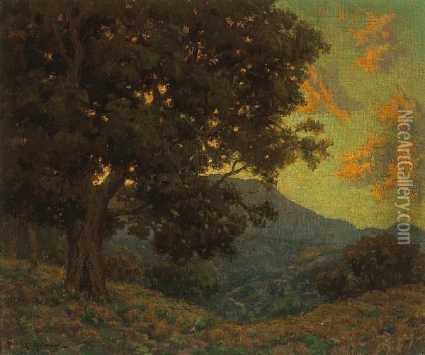 California Oak Oil Painting - Granville Redmond