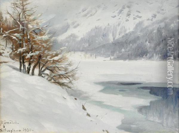 Vinterlandskap Oil Painting - Peder Mork Monsted