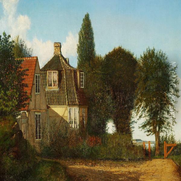 A Mansion Near Oresund Oil Painting - Christen Kobke