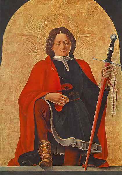 St Florian (Griffoni Polyptych) 1473 Oil Painting - Francesco Del Cossa